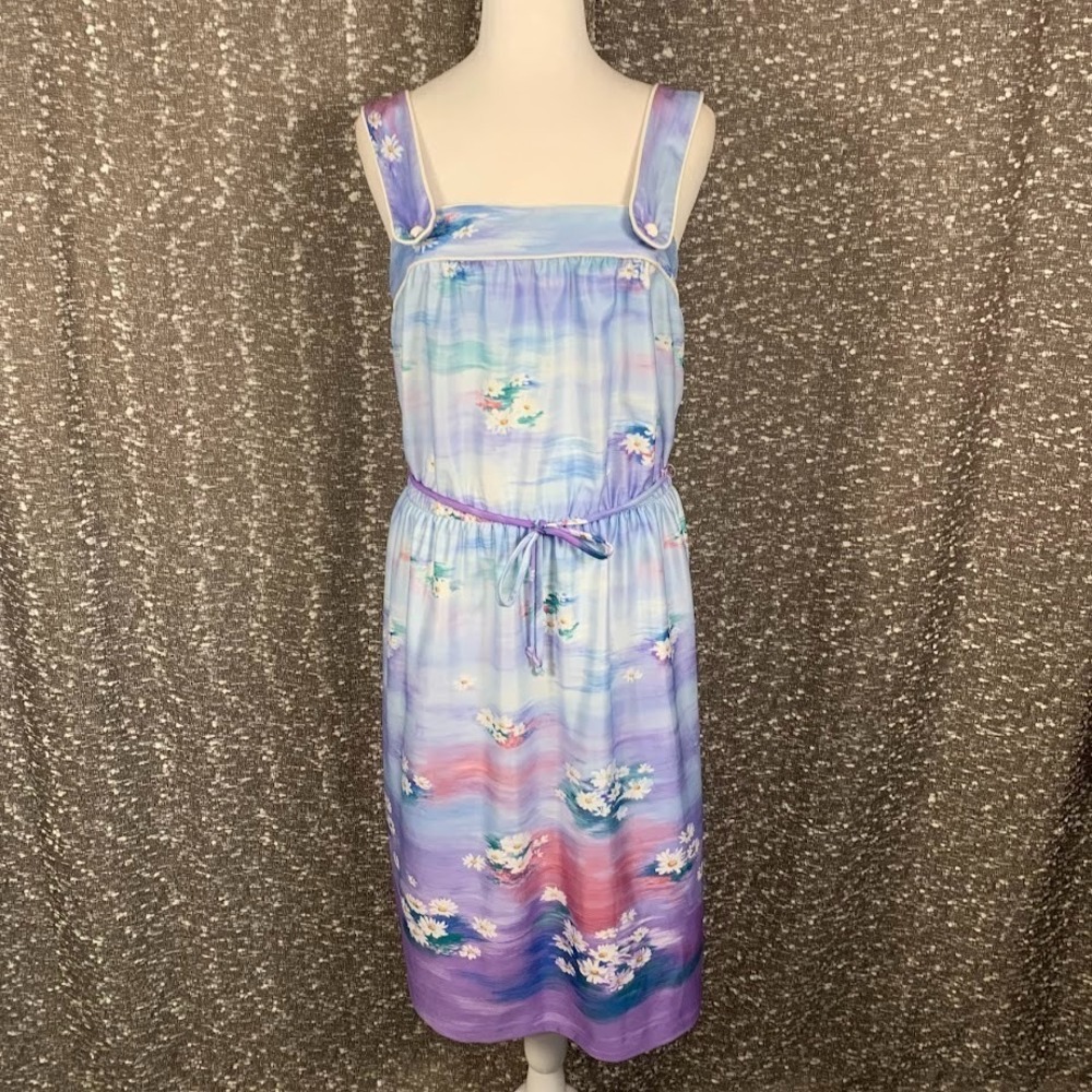 Vintage‎ Sears The Fashion Place Watercolor Floral Dress Union Made Women's 10